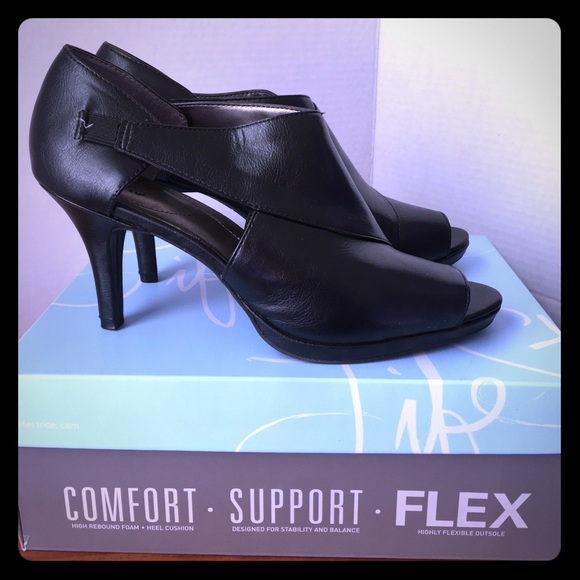 Life Stride Shoes - 👠 LifeStride Black Open Toed Heels